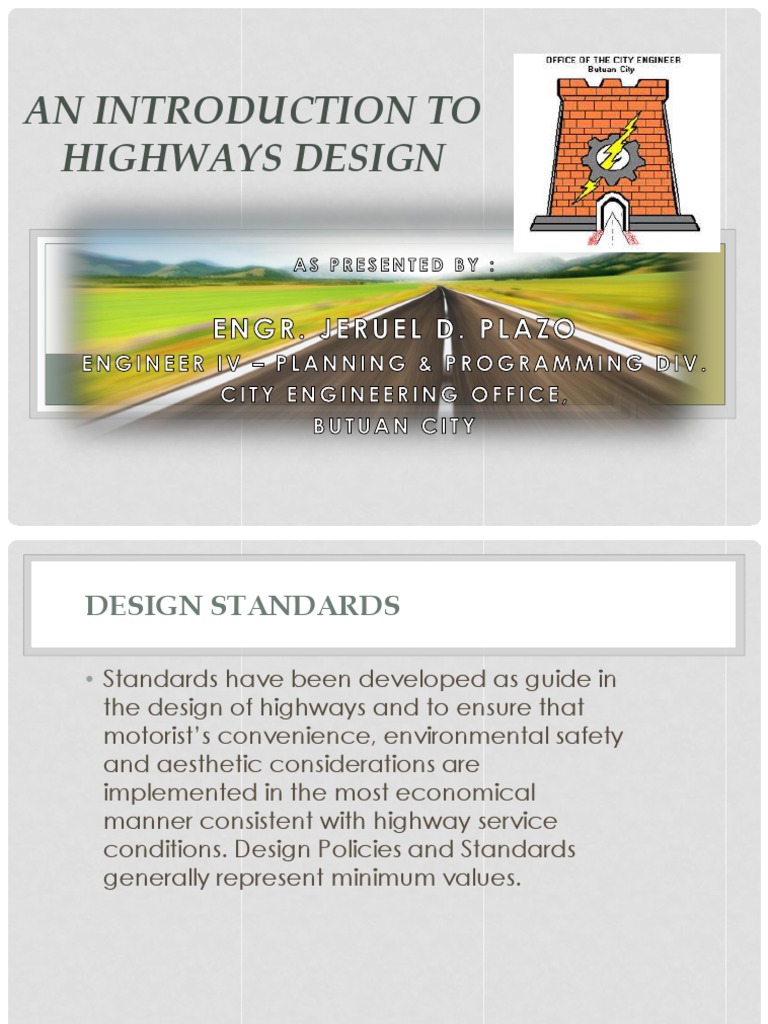 Highway Design Standards Overview | PDF | Road | Lane