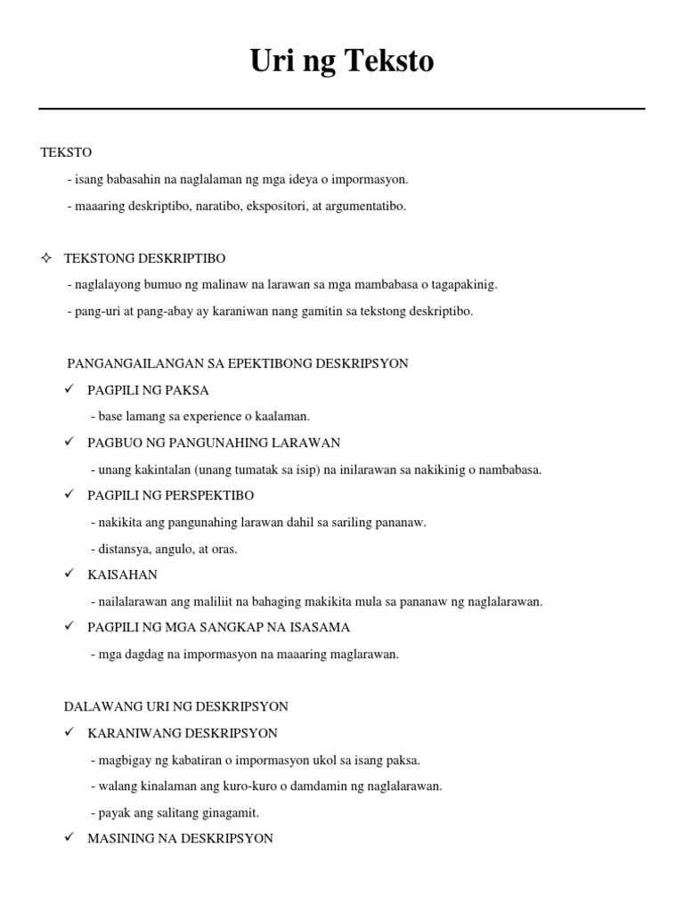 Filipino Reviewer | PDF