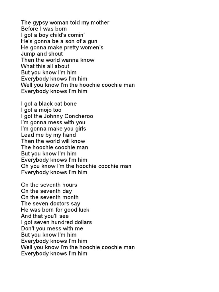 Hoochie Coochie Man Tekst PDF PDF