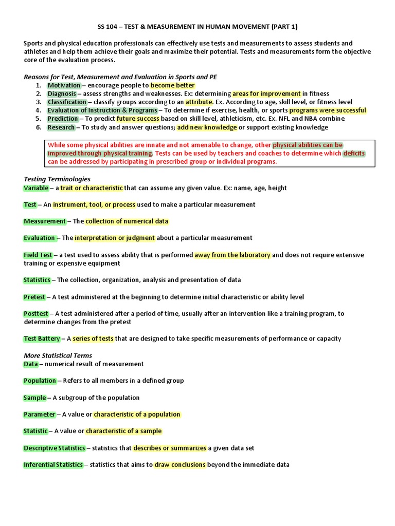 Sports Statistics Interpretation Guide | PDF | Validity (Statistics) | Mean