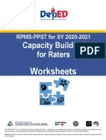 RPMS-PPST For SY 2020-2021 Capacity Building For Raters Worksheets With COT PDF