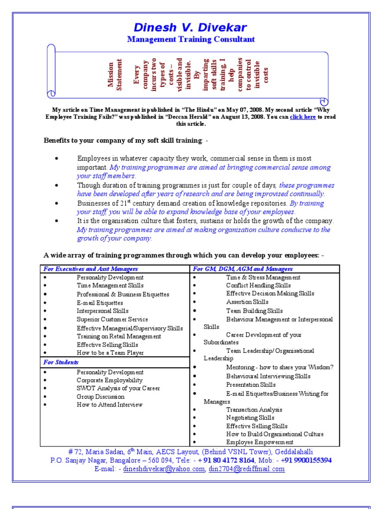 Comprehensive Soft Skills Training Programs | PDF | Leadership ...
