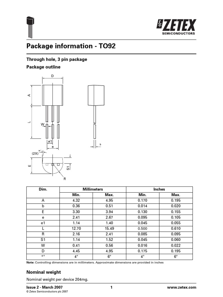 To 92 Package | PDF | Electronic Engineering | Electrical Engineering