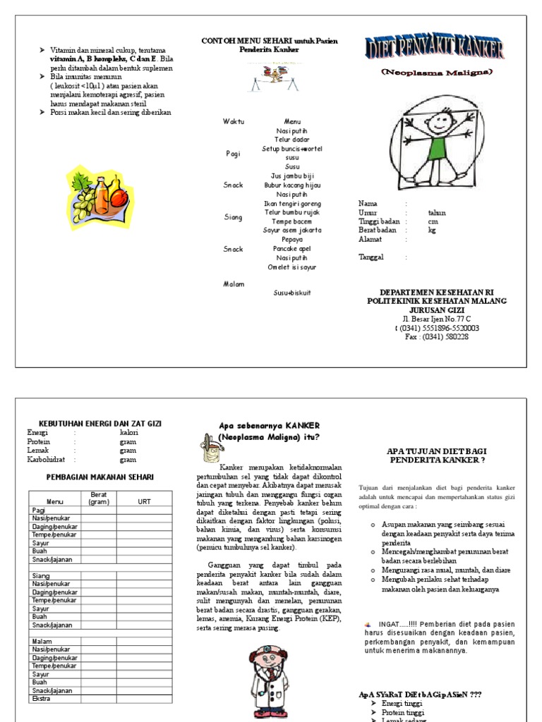 Leaflet Diet Penyakit Kanker | PDF