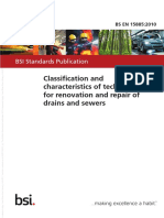 (BS EN 15885 - 2010) - Classification and Characteristics of Techniques For Renovation and Repair of Drains and Sewers.