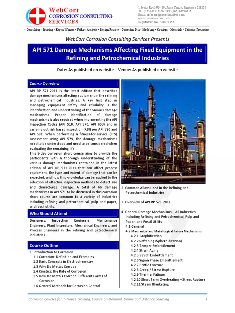 API 571 Damage Mechanisms Affecting Fixed Equipment in The Refining and ...