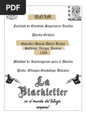 La Blackletter Tatuaje Tipografia