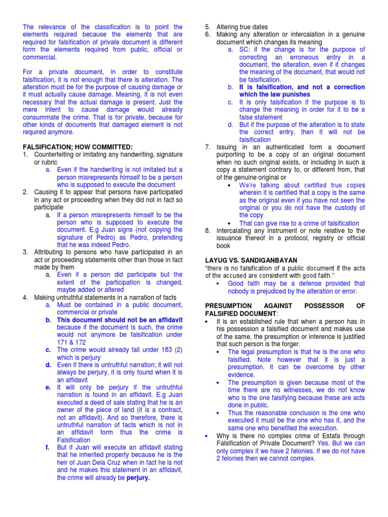 Falsification of Documents | PDF | Perjury | Forgery