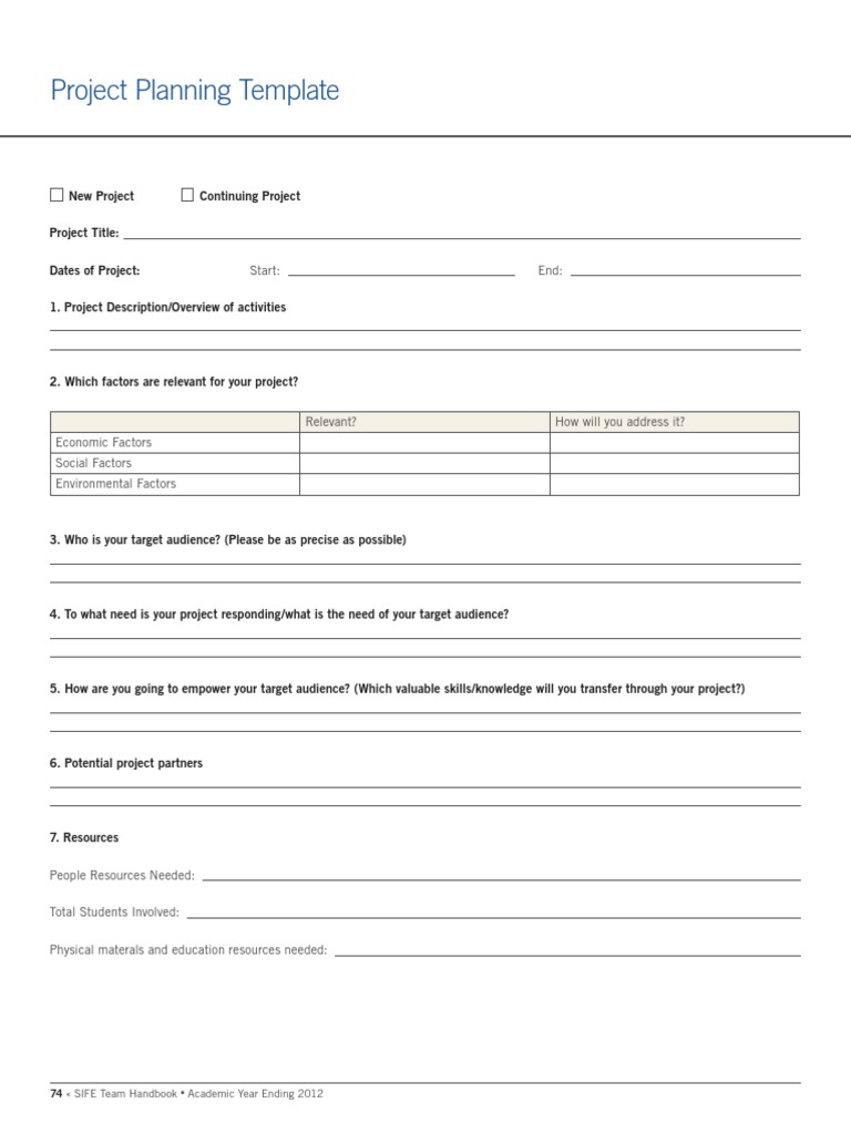 Project Planning Template Guide | PDF | Career & Growth | Business