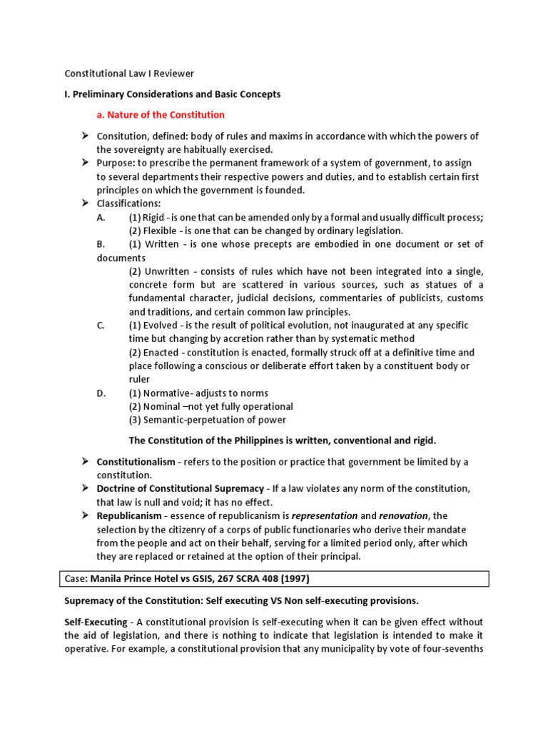 Constitutional Law I Overview | PDF | Constitution | Sovereignty