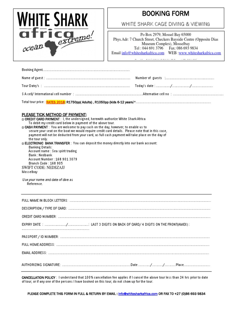 Wsa Booking Form - Direct New PDF | PDF | Payments | Credit Card