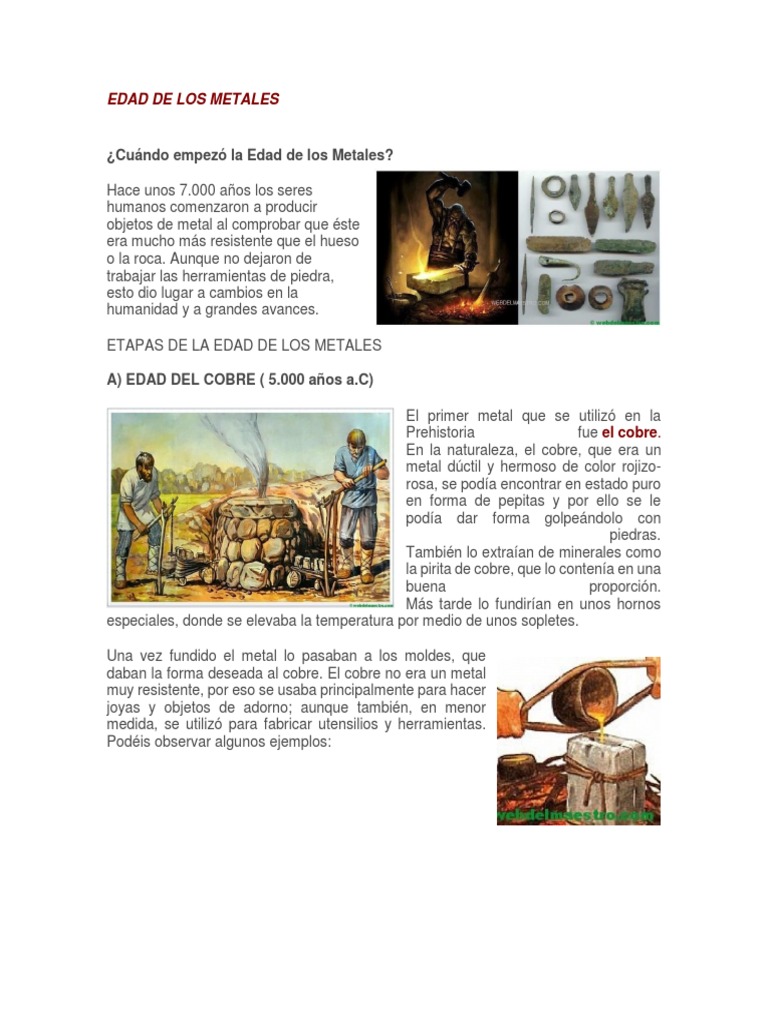 Edad de Los Metales | PDF | Edad de Bronce | Cobre