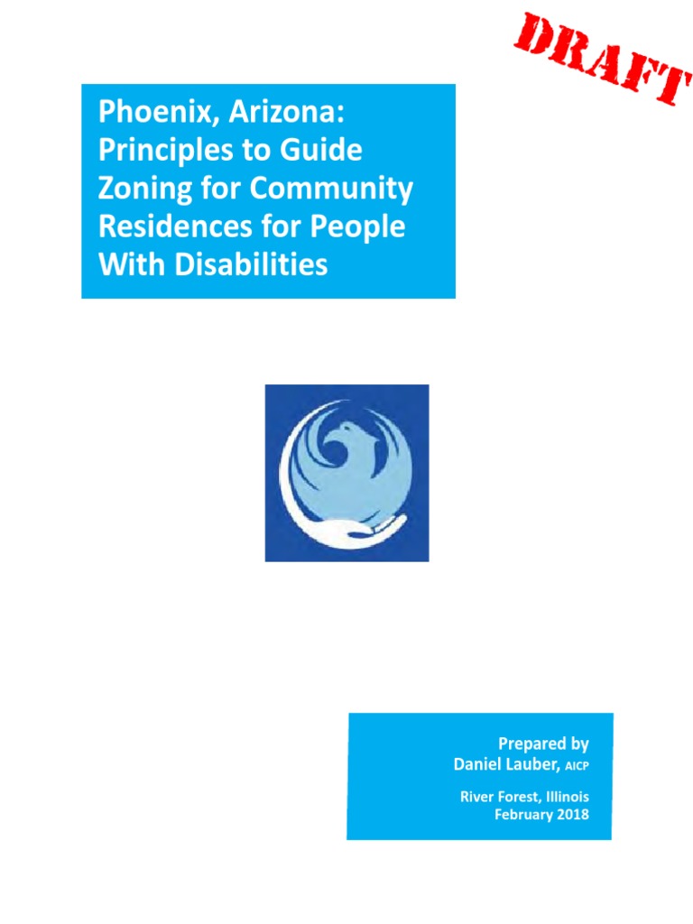 Phoenix, Arizona Principles To Guide Zoning For Community Residences For People With
