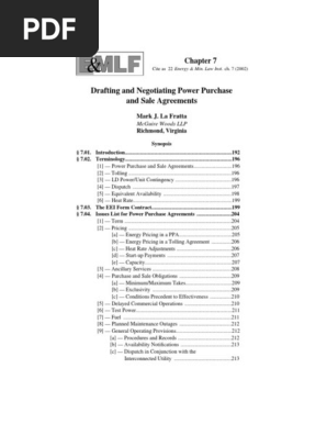 Power Purchase Agreements