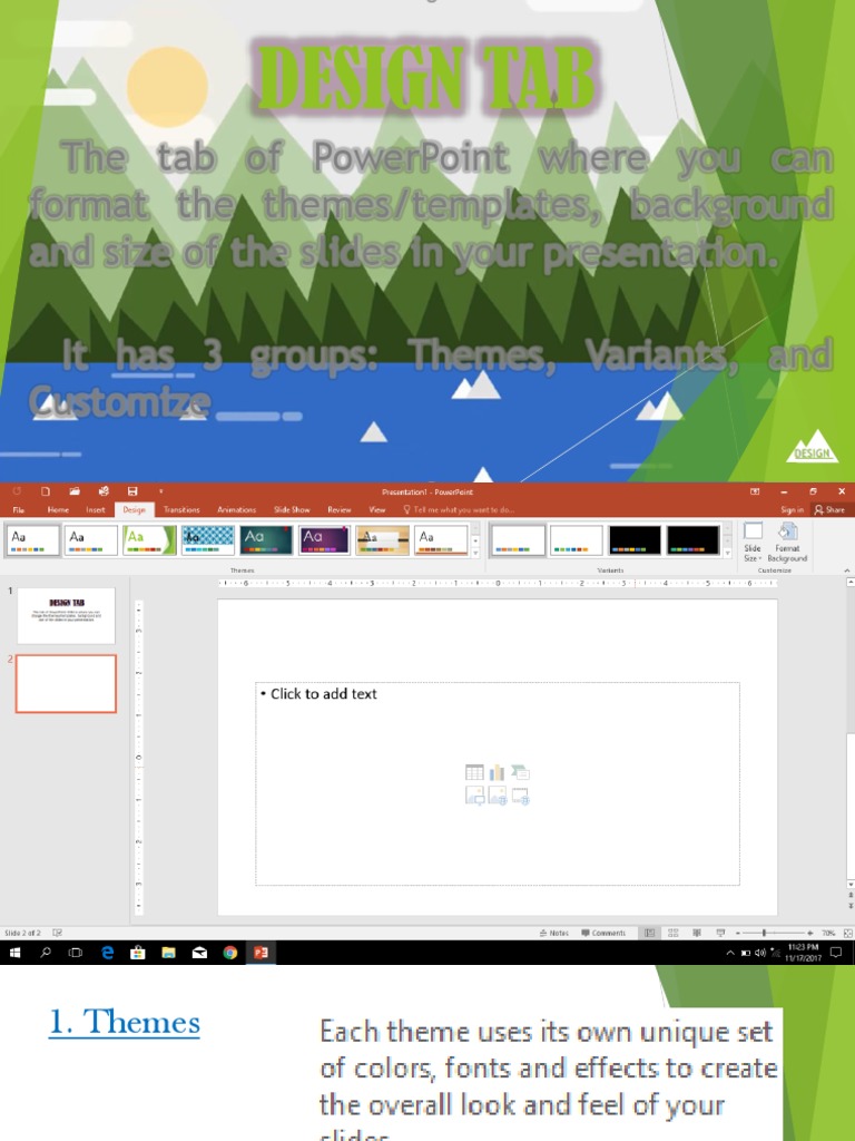 PowerPoint Design Tab Overview | PDF