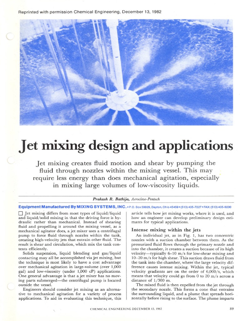 Jet Mixing Design and Applications | PDF | Jet Engine | Pump