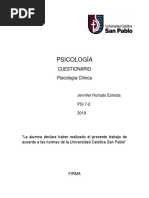 Cuestionario de Psicología Clínica