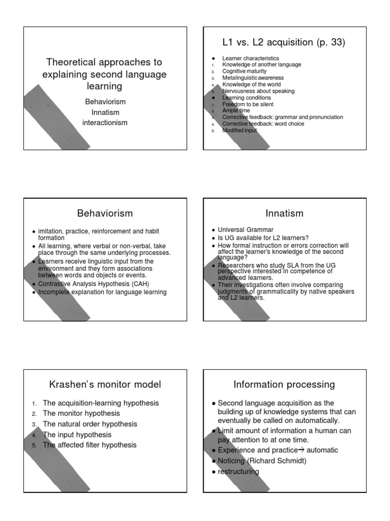 Theories of Second Language Acquisition | PDF | Second Language ...