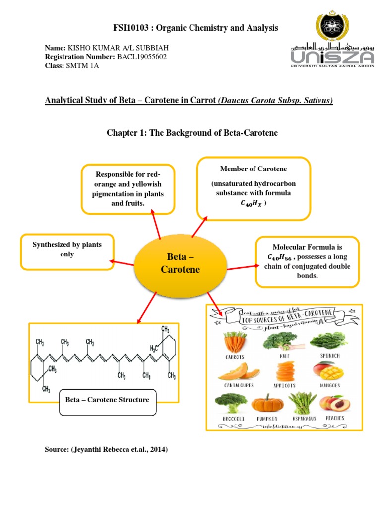Analysis of BetaCarotene Content in Carrot (Daucus Carota Subsp