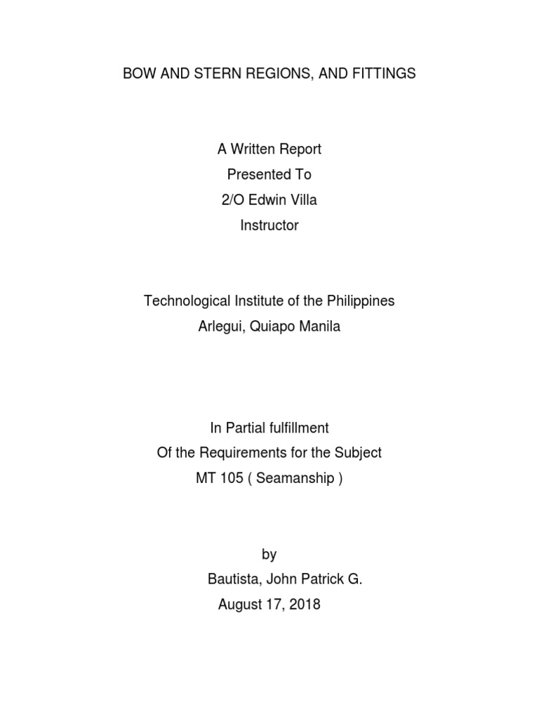 BOW AND STERN REGIONS