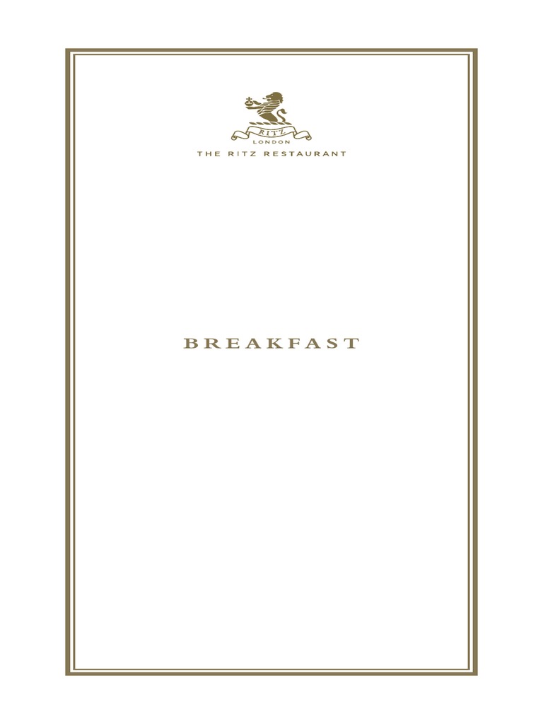 Ritz Paris Breakfast Menu Overview | PDF | European Cuisine | Regional ...