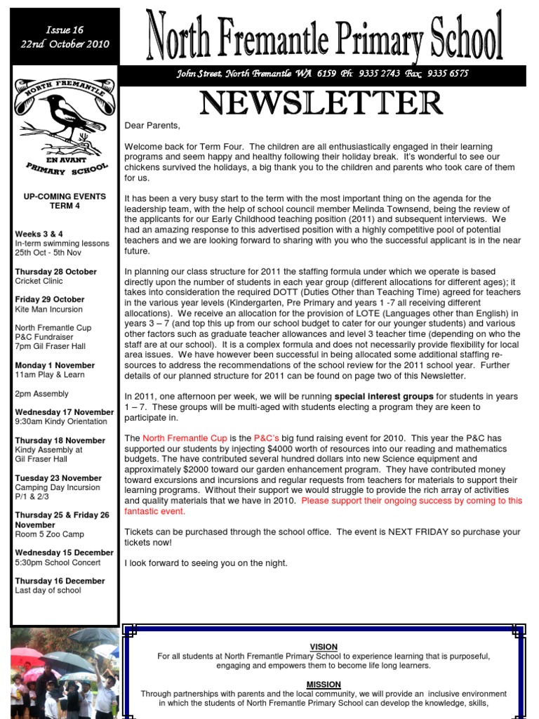 NFPS Newsletter Issue16 22.10 | PDF | Schools | Teachers