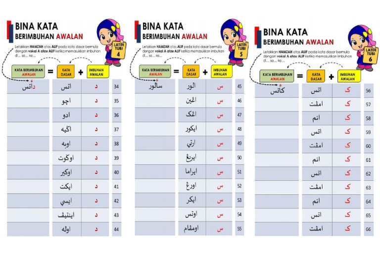 Bahan Jawi Tahun 3 Imbuhan Awalan | PDF