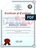 Employee Excellence Certificate