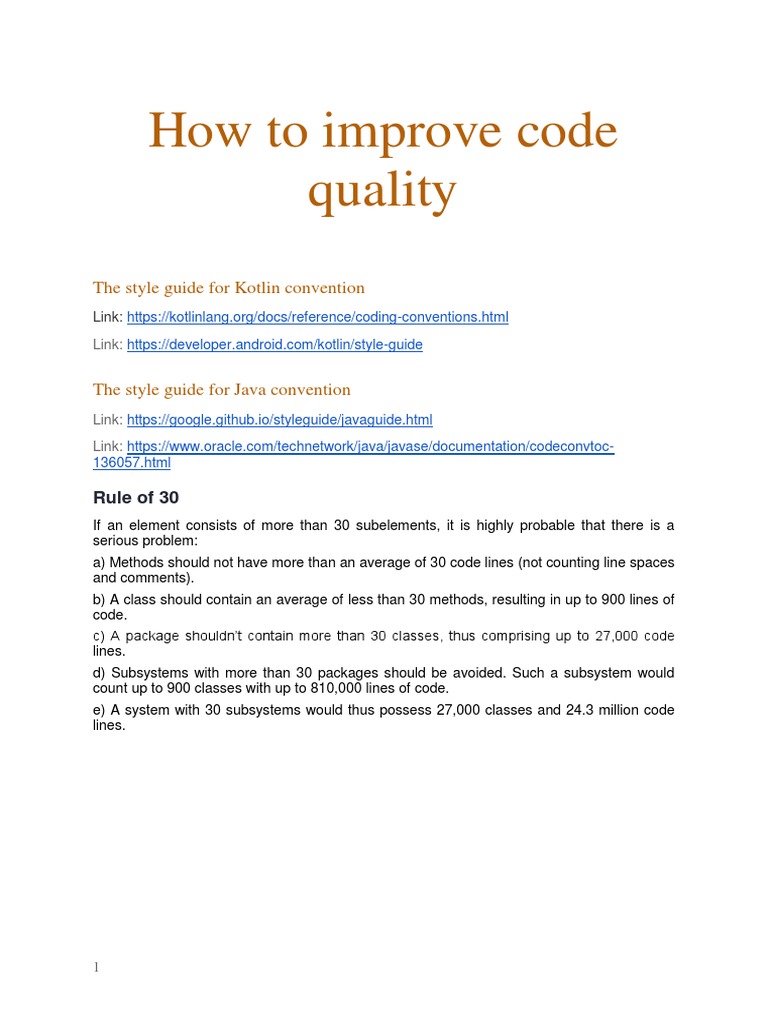 Android - How To Improve Code Quality | PDF | Class (Computer ...
