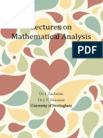 Lectures On Mathematical Analysis Nottingham