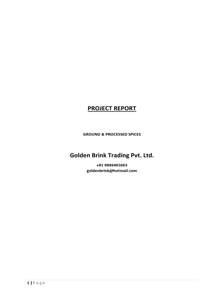 Project Report PDF Curry Spice
