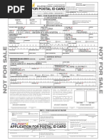 Postal ID Card Application Form | PDF | Travel Visa
