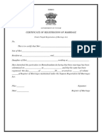 Punjab Marriage Registration Form