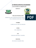 Importacia de Los Signos de Puntuación y Entonación en La Comunicación Oral y Escrita