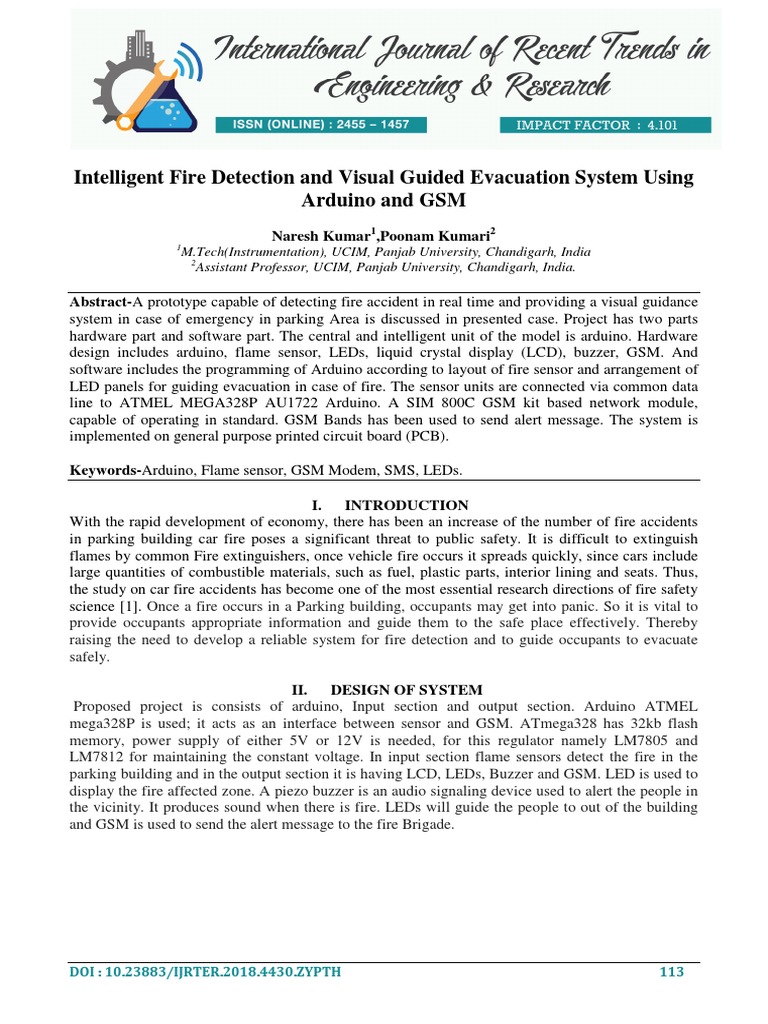 Fire Detection & Evacuation System Using Arduino | PDF | Arduino ...