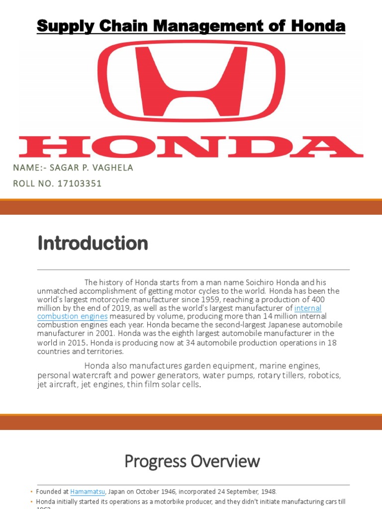 case study of supply chain management of honda