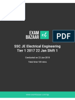 SSC Je Electrical Engineering Tier 1 2017 22 Jan Shift 1