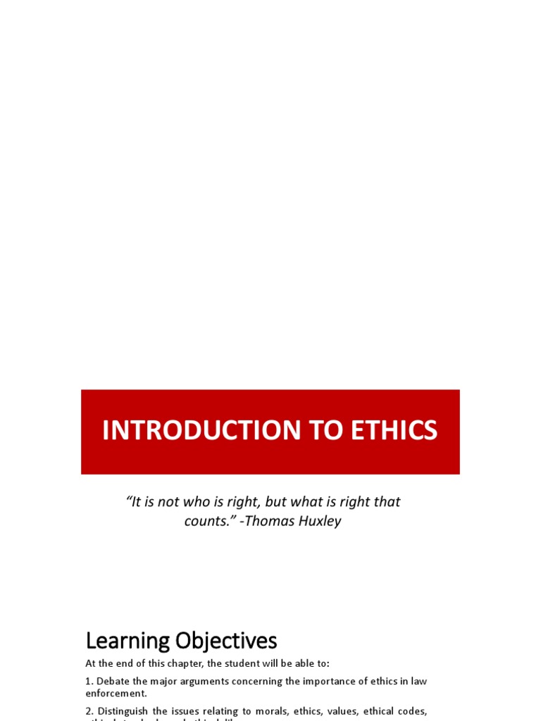 INTRODUCTION TO ETHICS AND LAW ENFORCEMENT | PDF | Morality | Virtue Ethics