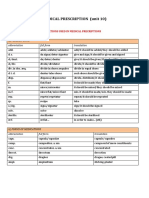 MEDICAL PRESCRIPTION ABBREVIATIONS