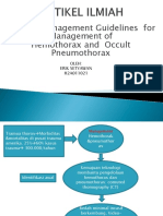 Practice Management Guidelines For Management of Hemothorax and Occult Pneumothorax