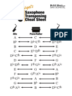 Saxophone Transposition Cheat Sheet by Sax School