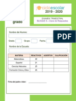 CLAVE DE RESPUESTA - Examen - Trimestral - Tercer - Grado - Bloque - II - 2019-2020