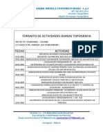 Formato Actividades Diarias Dias Topografia - Serena Del Mar Plan Bura - Cavana - Enero PDF