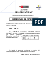 Certificado de Conducta