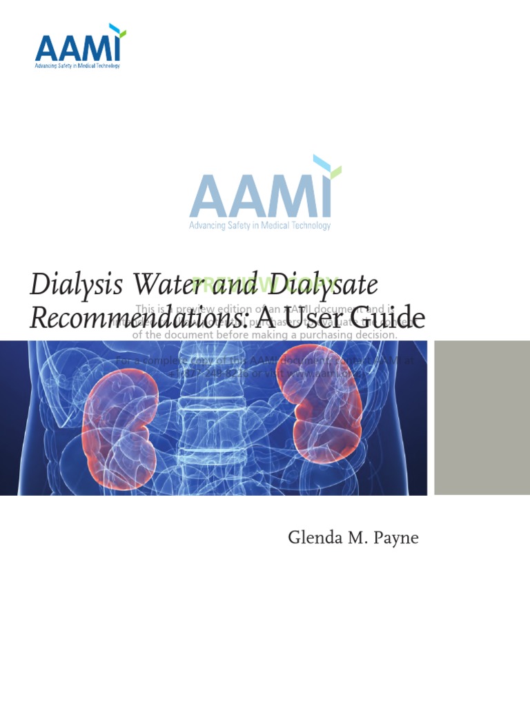AAMI Water Treatment For Dialysis PDF PDF Dialysis Drinking Water