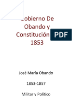 Gobierno de Obando y Constitución de 1853