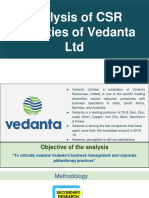 Analysis of CSR Activiites of Vedanta