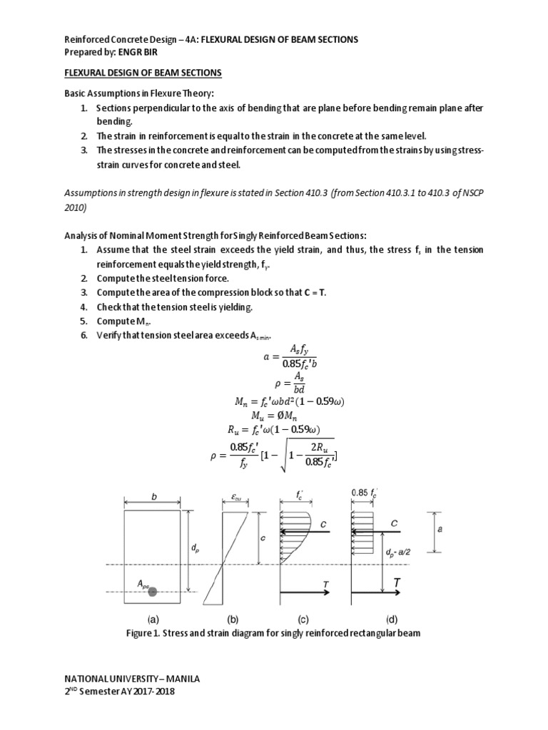 Flexural Design of Singly Reinforced Beams | PDF | Bending | Beam ...