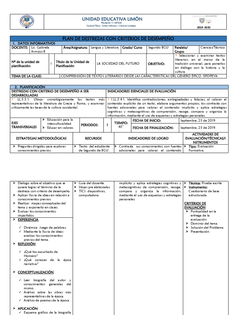 Plan de Clase Demostrativa | PDF | Evaluación | Planificación