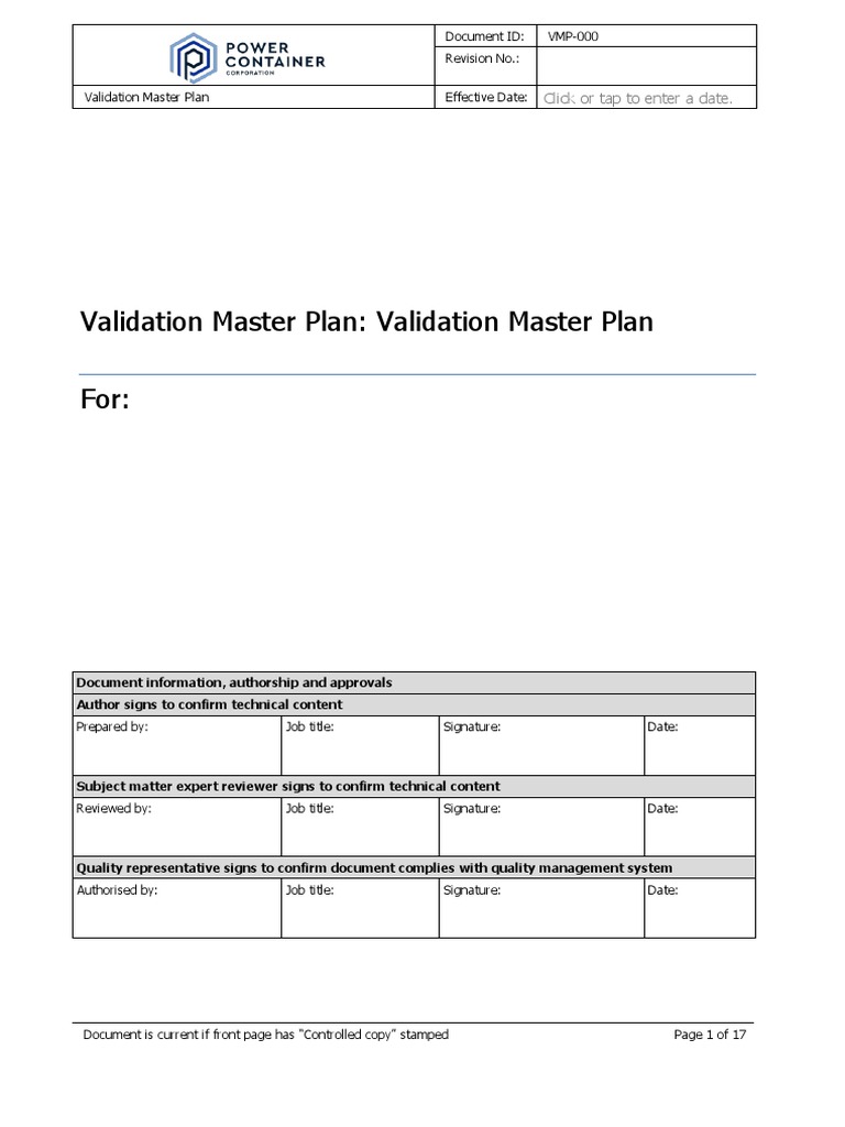 VMP Template | PDF | Verification And Validation | Business Process